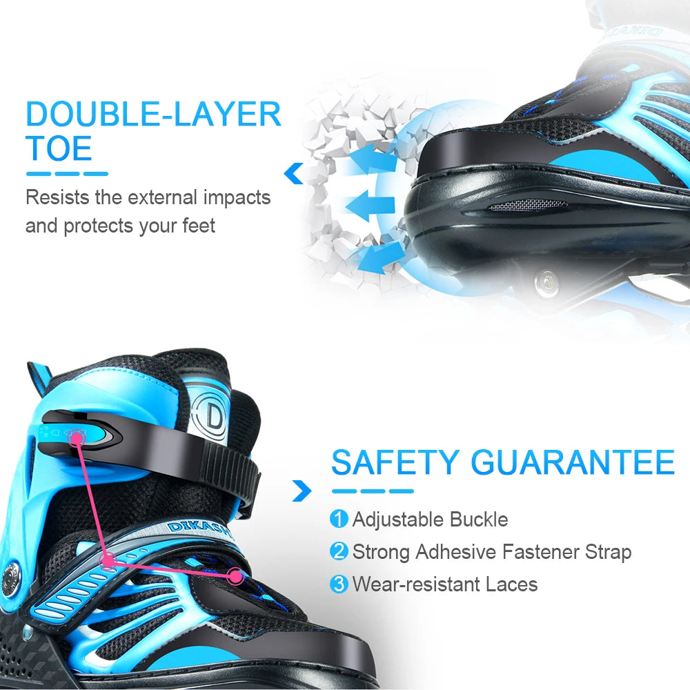 Adjustable Illuminating Inline Skates with Light Up Wheels