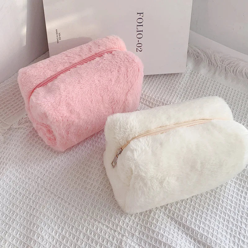 Fur Makeup Bag for Women