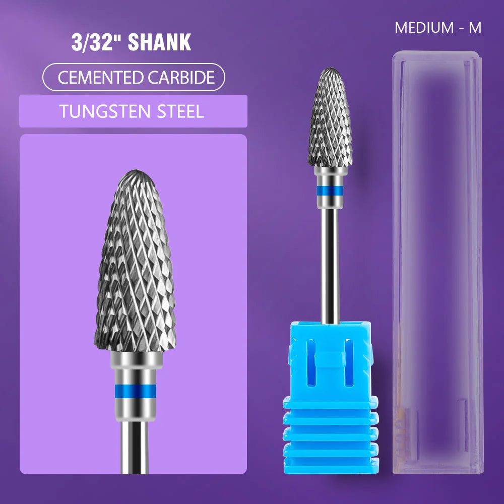 Ceramic Tungsten Carbide Nail Drill Bit Rotate Burr Milling Tools