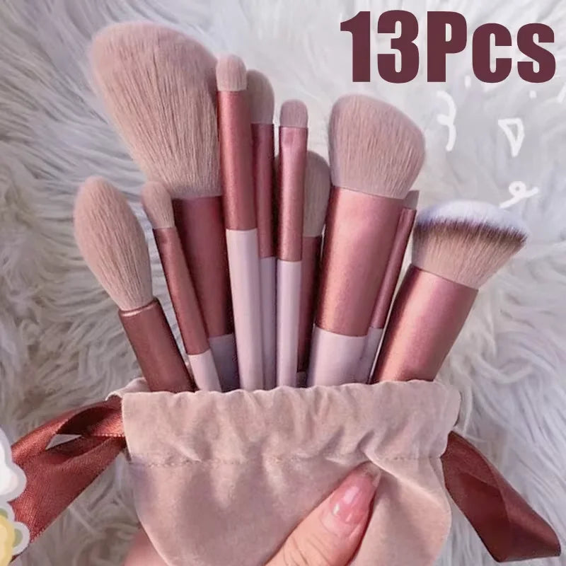 13 PCS Makeup Brushes Set Brush Eyeshadow Blush Bag