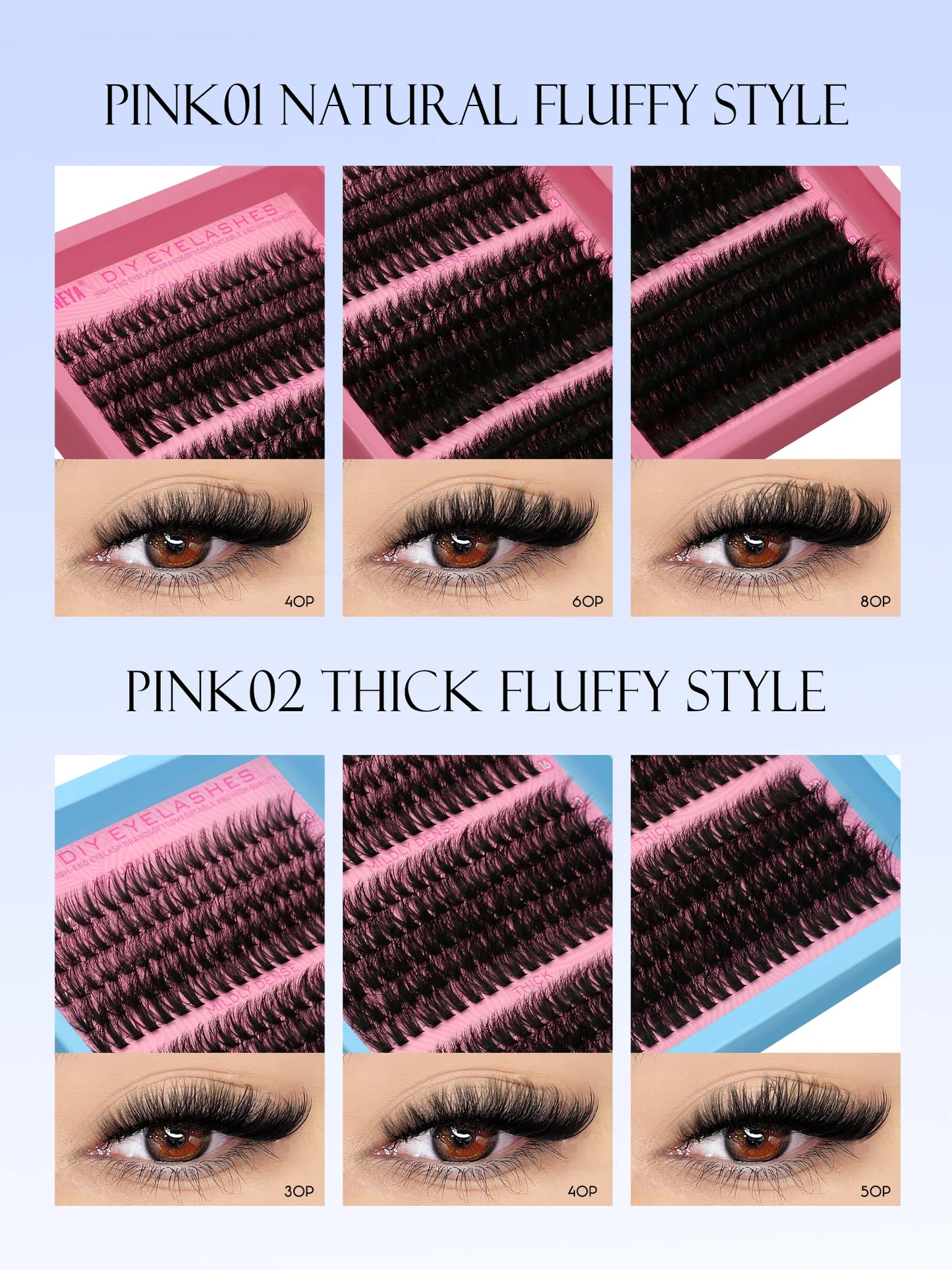 Kit Fluffy Individual Lashes Volume Mixed